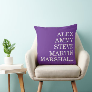 COUSSIN ÉLÉGANT MODERNE ÉLÉGANT NOM PERSONNALISÉ VIOLET