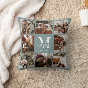 Coussin Elégant Moderne Famille Photo Collage Ménage