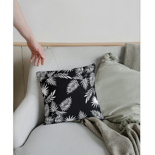 Coussin Élégant Monochrome Feuille Motif