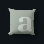 Coussin Elegant Monogram Sage Green Letter Initial<br><div class="desc">Elegant modern monogram letter initial throw pillow in sage green color.</div>