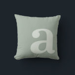 Coussin Elegant Monogram Sage Green Letter Initial<br><div class="desc">Elegant modern monogram letter initial throw pillow in sage green color.</div>