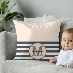 Coussin Élégant Monogramme Babyshower Cadeau Baby Bib