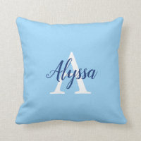 Élégant Monogramme Bleu Bleu Script Lancer Oreille