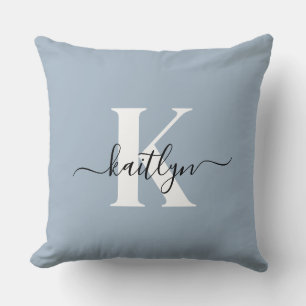Coussin Élégant Monogramme bleu foncé