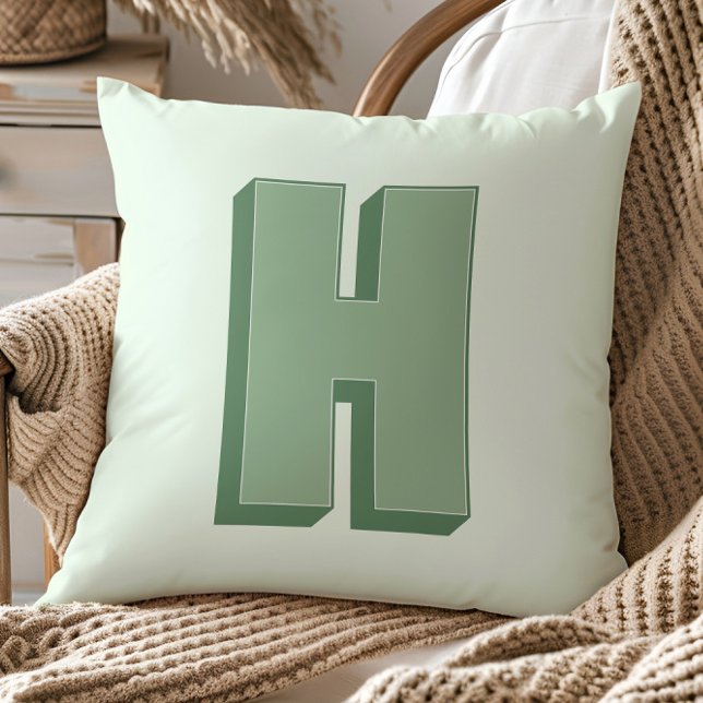 Coussin Élégant monogramme initial personnalisé lettre H (Créateur téléchargé)