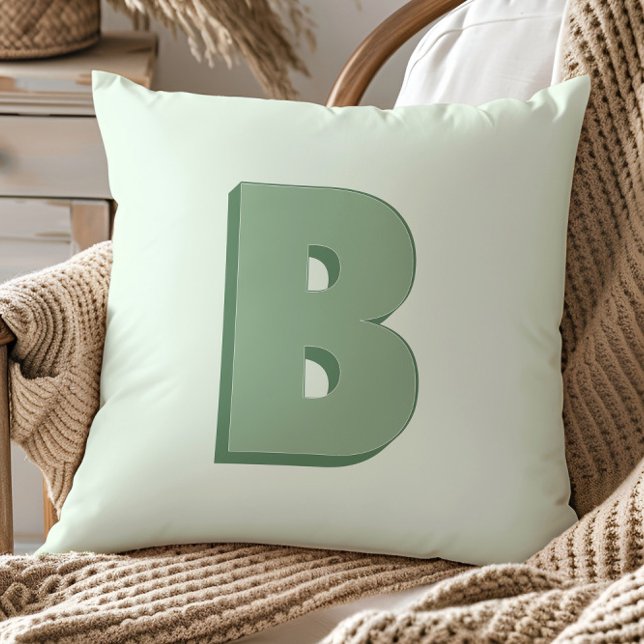 Coussin Élégant Monogramme Lettre B Initiale Personnalisée (Créateur téléchargé)