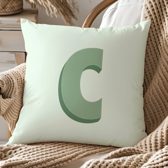 Coussin Élégant Monogramme Lettre C Initiale Personnalisé (Créateur téléchargé)