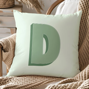 Coussin Élégant Monogramme Lettre D Initiale Personnalisé