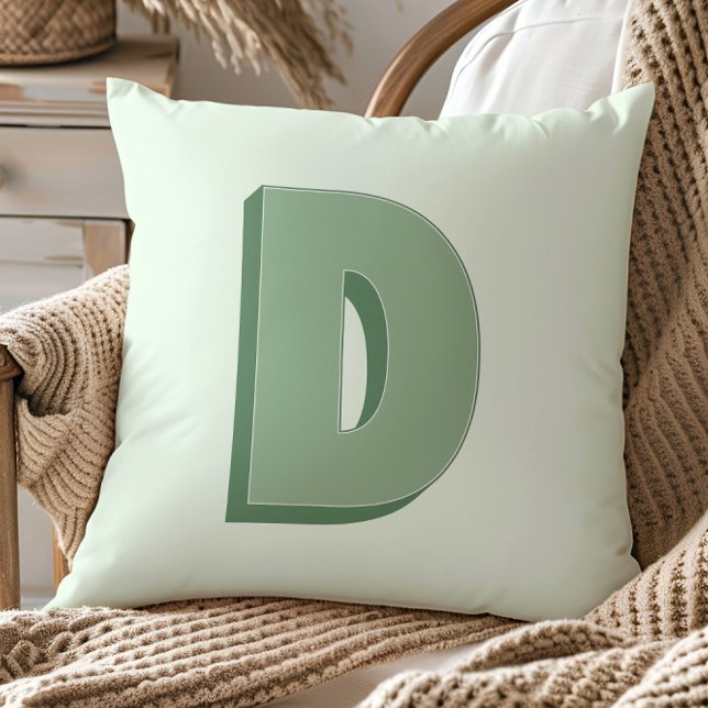 Coussin Élégant Monogramme Lettre D Initiale Personnalisé (Créateur téléchargé)