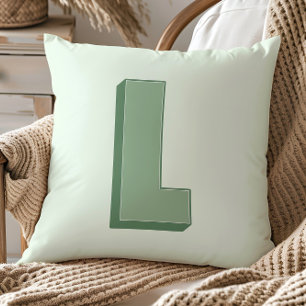 Coussin Élégant Monogramme Lettre L Initiale Personnalisée
