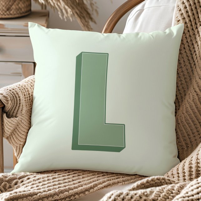 Coussin Élégant Monogramme Lettre L Initiale Personnalisée (Créateur téléchargé)