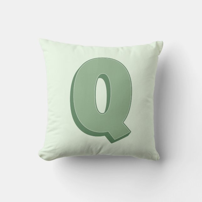 Coussin Élégant Monogramme Lettre Q Initiale Personnalisée (Recto)