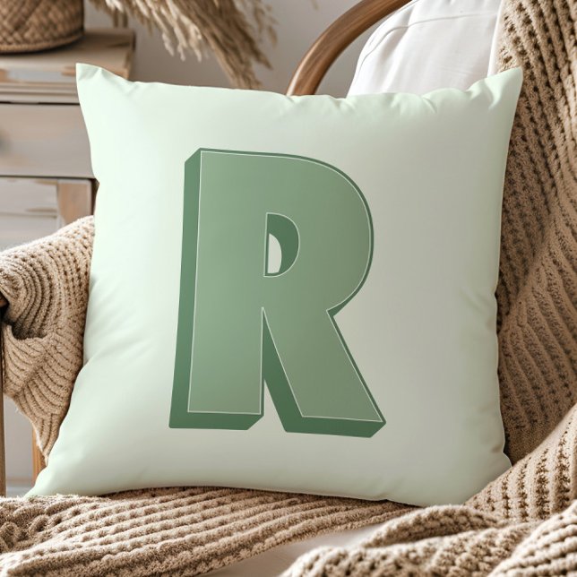 Coussin Élégant monogramme lettre R initiale personnalisée (Créateur téléchargé)