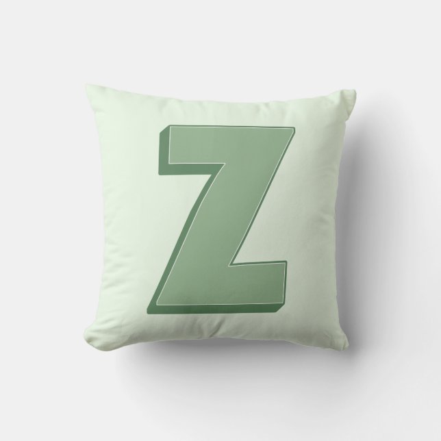 Coussin Élégant Monogramme Lettre Z Initiale Personnalisé (Recto)