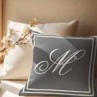 Élégant Monogramme Personnalisé Gris Thon