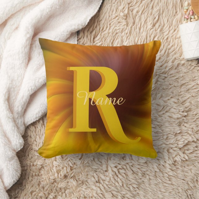 Coussin Élégant Monogramme Personnalisé Votre Initial Nom (Couverture)