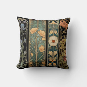 Coussin Élégant moody vintage Art nouveau moody botanique