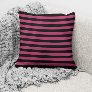 Coussin Élégant Motif à rayures bordeaux