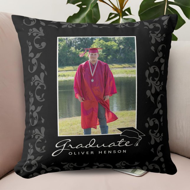 Coussin Élégant Motif Black Graduation Photo (Créateur téléchargé)
