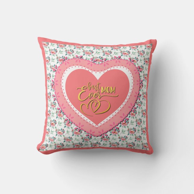 Coussin Élégant Motif d'aquarelle fleurie de printemps col (Recto)