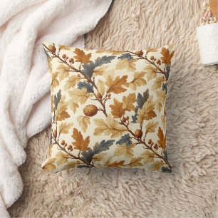 Coussin Élégant Motif d'automne feuille de chêne et pineco