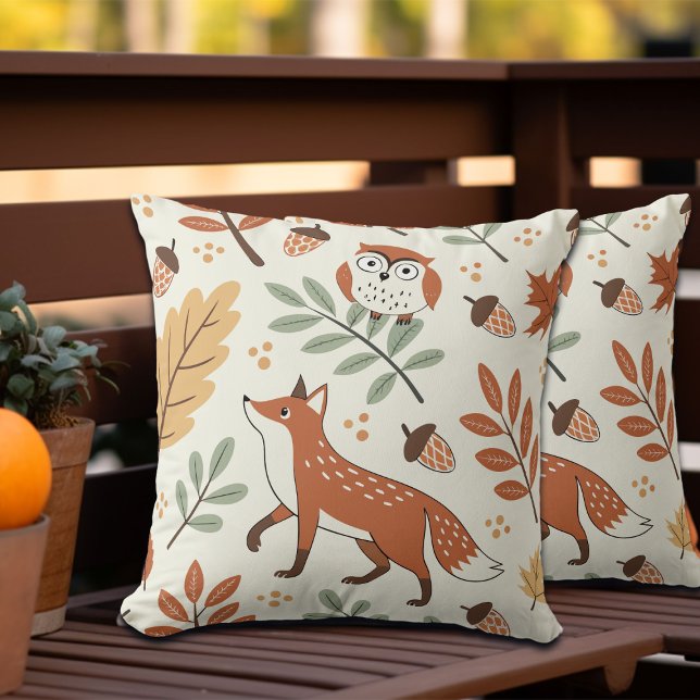 Coussin Élégant Motif d'automne scandinave (Créateur téléchargé)