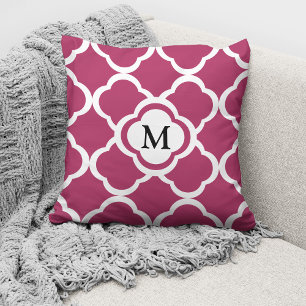 Coussin Élégant Motif de Bourgogne Monogramme