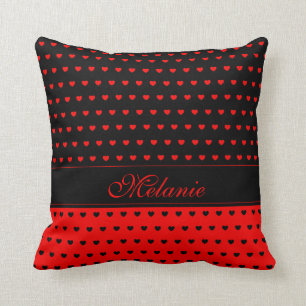 Coussin Élégant Motif De Coeurs Rouge Et Noir Nom Modèl