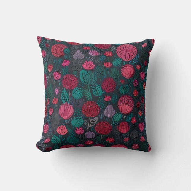 Coussin Elégant Motif de fleurs Cushion (Recto)