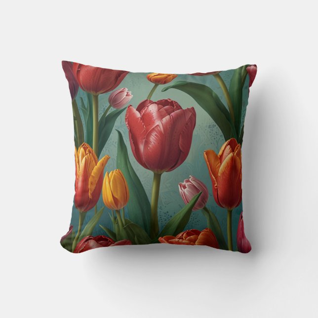 Coussin Elégant Motif de fleurs Cushion (Recto)