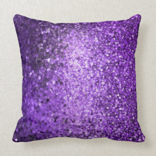 Coussin Élégant Motif de Parties scintillant violet rétro