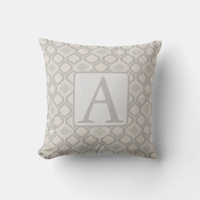Coussin Elégant Motif de Trellis marocain dans les tons ne (Recto)
