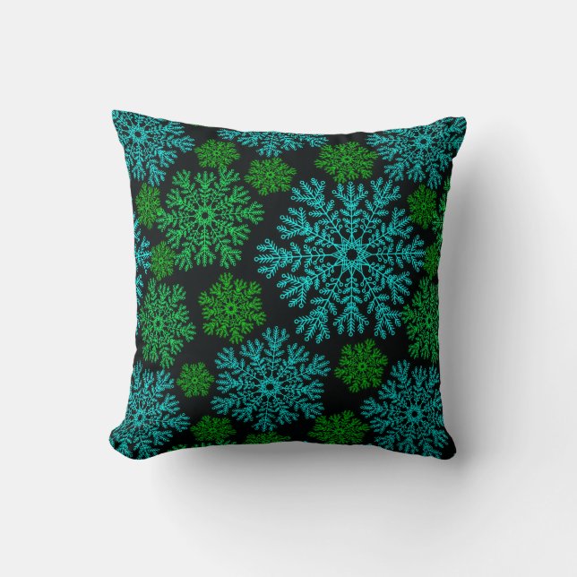 Coussin Élégant Motif d'hiver de Snowflakes (Recto)