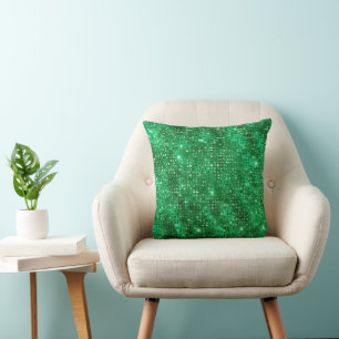 Coussin Élégant Motif diamant vert émeraude