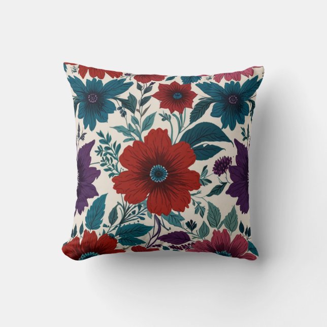Coussin Élégant Motif Fleurs (Recto)