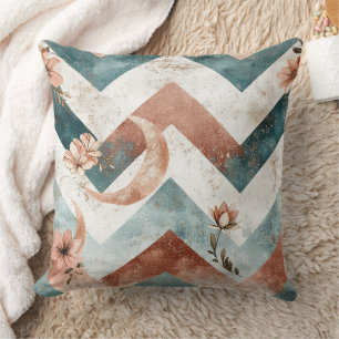 Coussin Élégant motif floral en zigzag avec des reflets lu