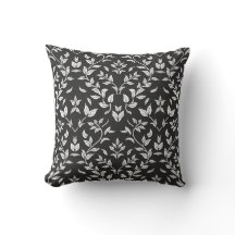 Élégant motif floral noir et blanc