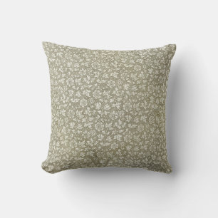 Coussin Élégant motif Floral Vintage français beige