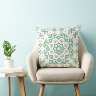 Coussin Élégant motif géométrique gris vert