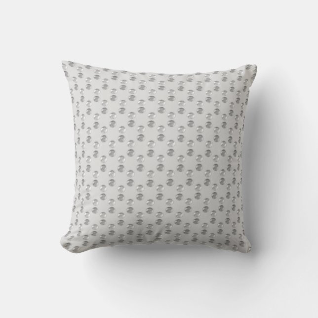 Coussin Elégant Motif géométrique pointillé gris argent (Recto)