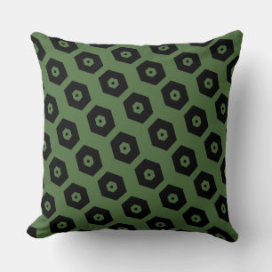 Coussin Élégant Motif géométrique vert noir
