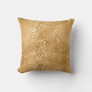 Coussin Elégant Motif Gold Foliage Luxueux Design