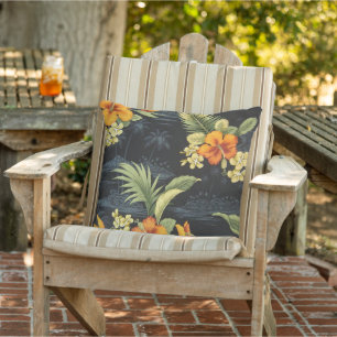 Coussin Élégant Motif Hawaiian Orange Hibiscus Flower
