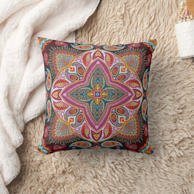 Coussin Élégant motif paisley violet classique de style (Couverture)