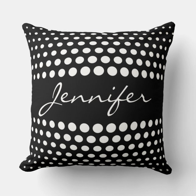 Coussin Élégant Motif Pois blanc (Recto)