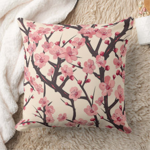 Coussin Élégant Motif sans couture en fleur de cerisier (6