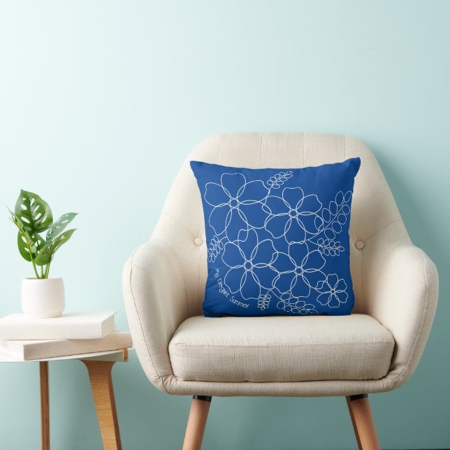 Coussin Élégant motif simple fleurs d'été (Chaise)