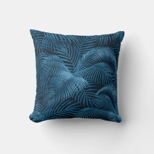 Coussin Élégant Motif Tropical Palm Tree   bleu Azure