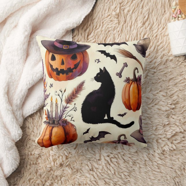 Coussin Elégant Motif Vintage Halloween (Couverture)