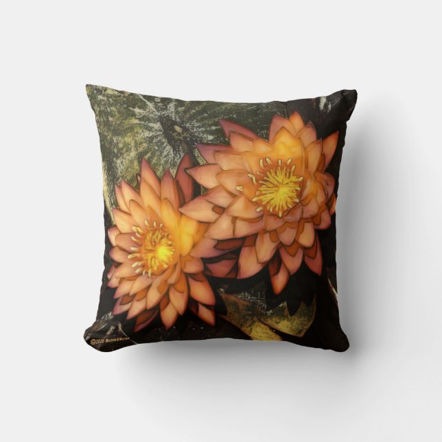 Coussin Élégant Nappes D'Eau Orange (Recto)